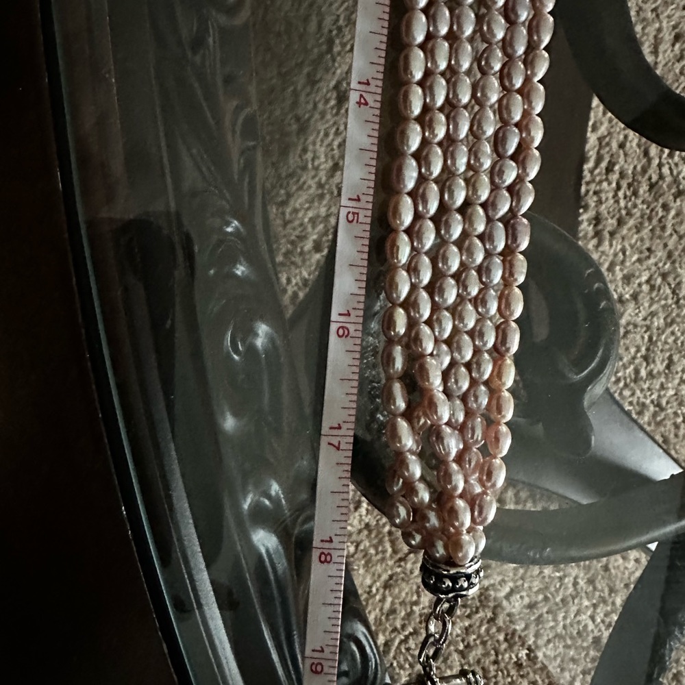 Honora ❤️ 6 Strain Pink Fresh Water Pearl Statement Necklace. Pre❤️Loved - Picture 7 of 13